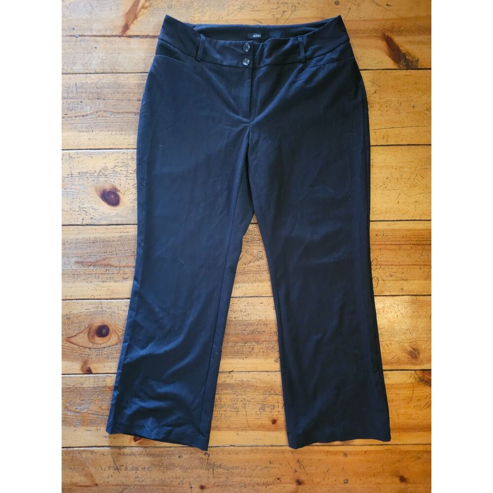 Alfani Women's Charcoal Gray Wide Leg Dress Pants Size 12 Short Rayon Blend